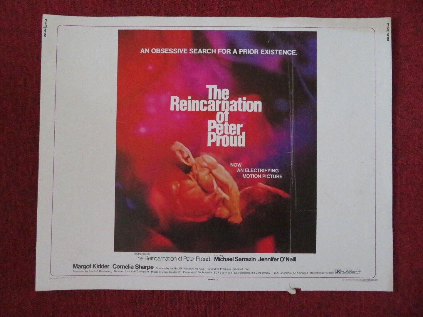 THE REINCARNATION OF PETER PROUD US HALF SHEET (22"x 28") POSTER 1975 Movie posters