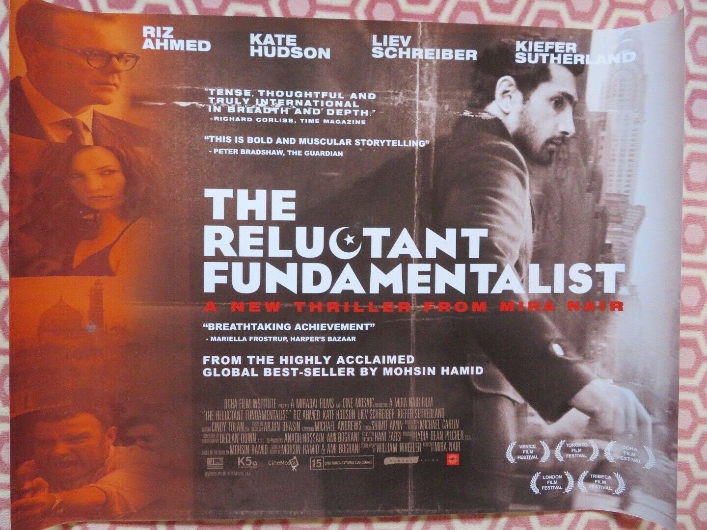 THE RELUCTANT FUNDAMENTALIST QUAD (30"x 40") ROLLED POSTER RIZ AHMED KATE HUDSON Movie posters