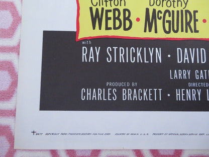 THE REMARKABLE MR. PENNYPACKER US ONE SHEET POSTER CLIFTON WEBB 1958 Movie posters