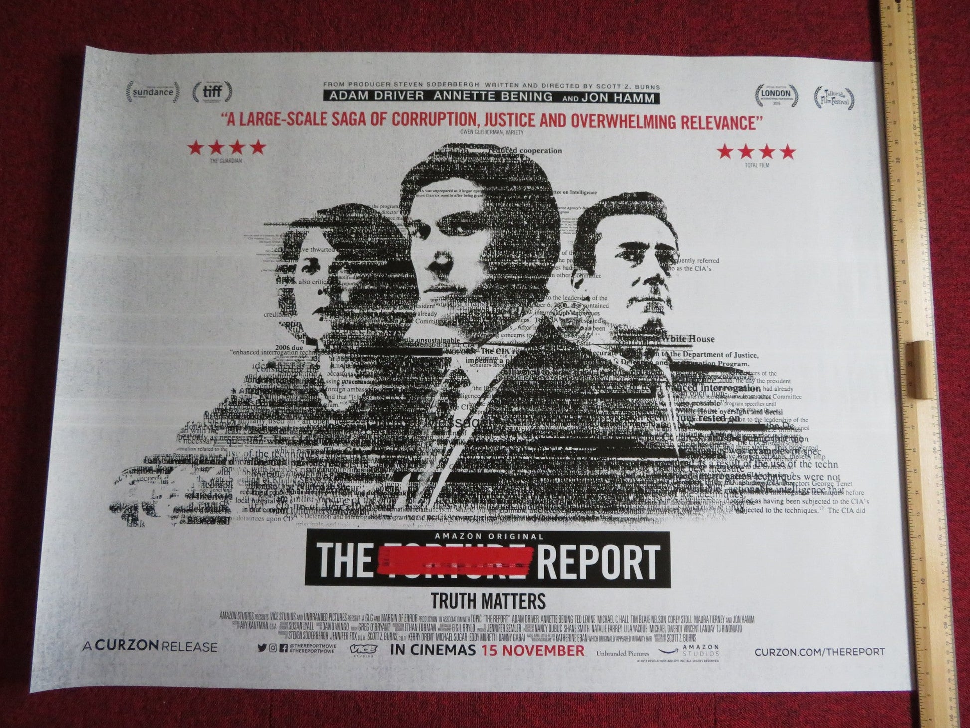 THE REPORT UK QUAD (30"x 40") ROLLED POSTER ADAM DRIVER ANNETTE BENING 2019 Rendezvous Cinema Movie posters