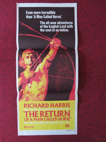 THE RETURN OF A MAN CALLED HORSE FOLDED AUSTRALIAN DAYBILL POSTER 1976 Movie posters