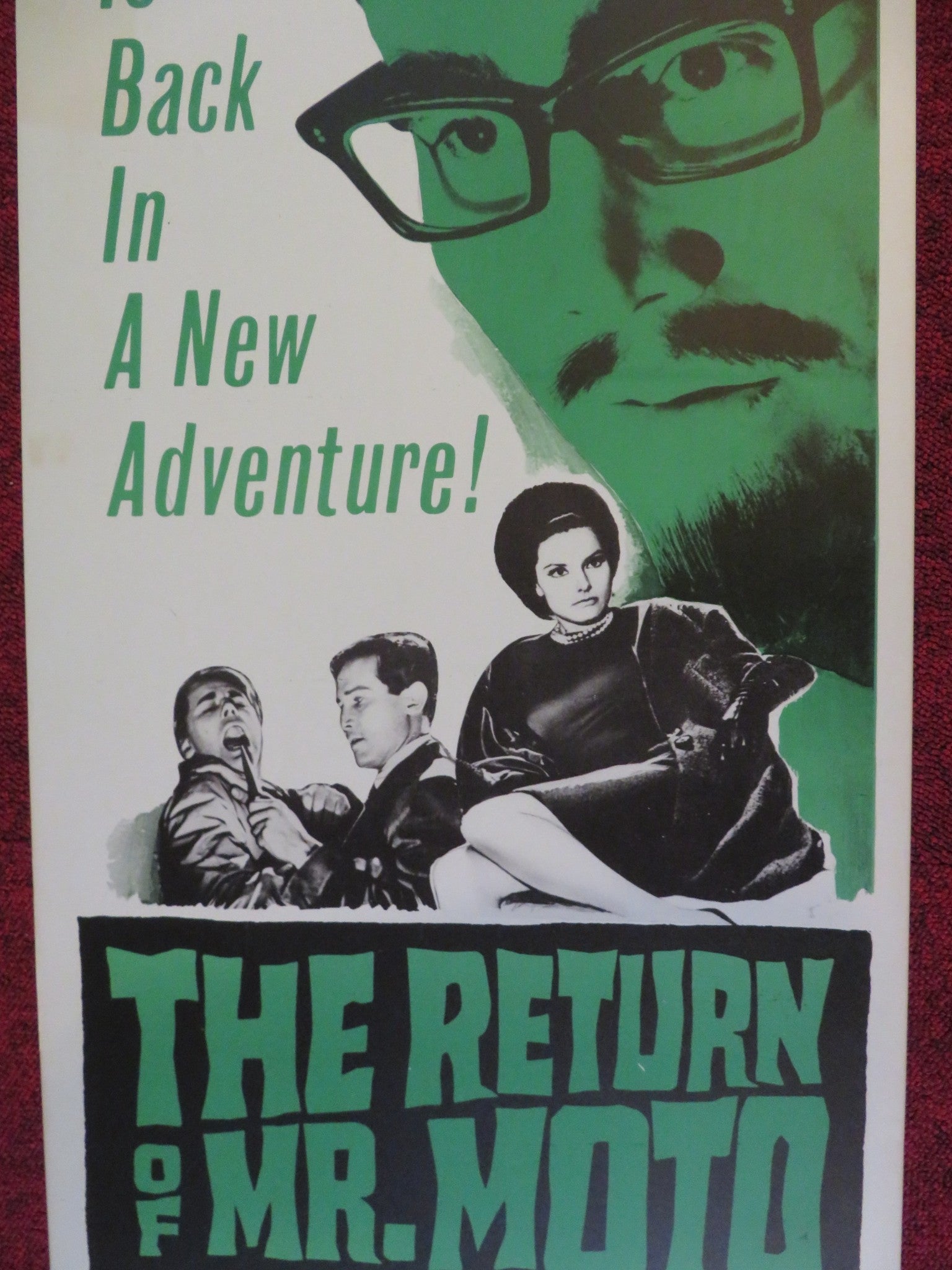 THE RETURN OF MR. MOTO US INSERT (14"x 36") POSTER HENRY SILVA T. LONGDON 1965 Rendezvous Cinema Movie posters