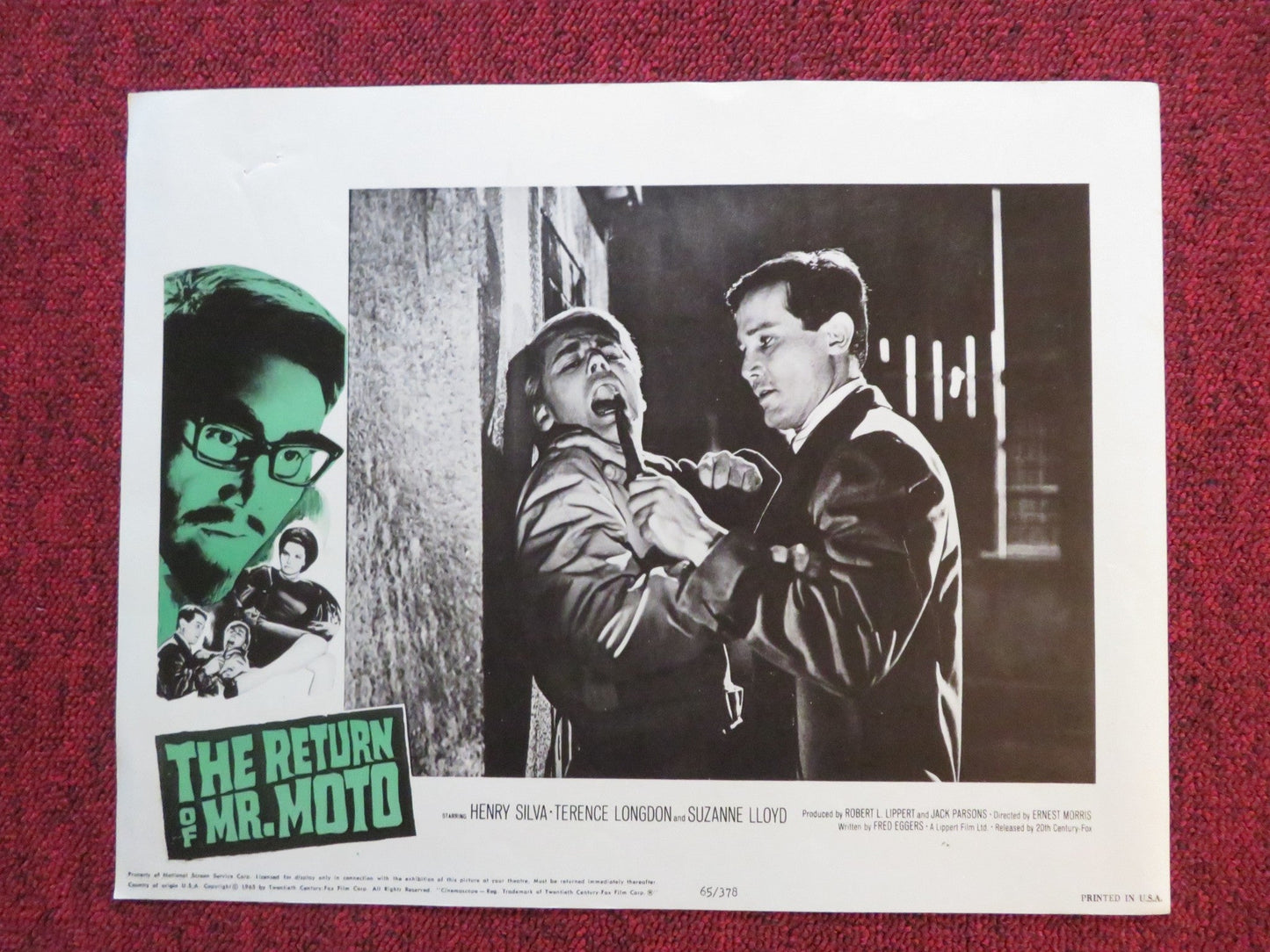 THE RETURN OF MR. MOTO US LOBBY CARD FULL SET HENRY SILVA TERENCE LONGDON 1965 Rendezvous Cinema Movie posters