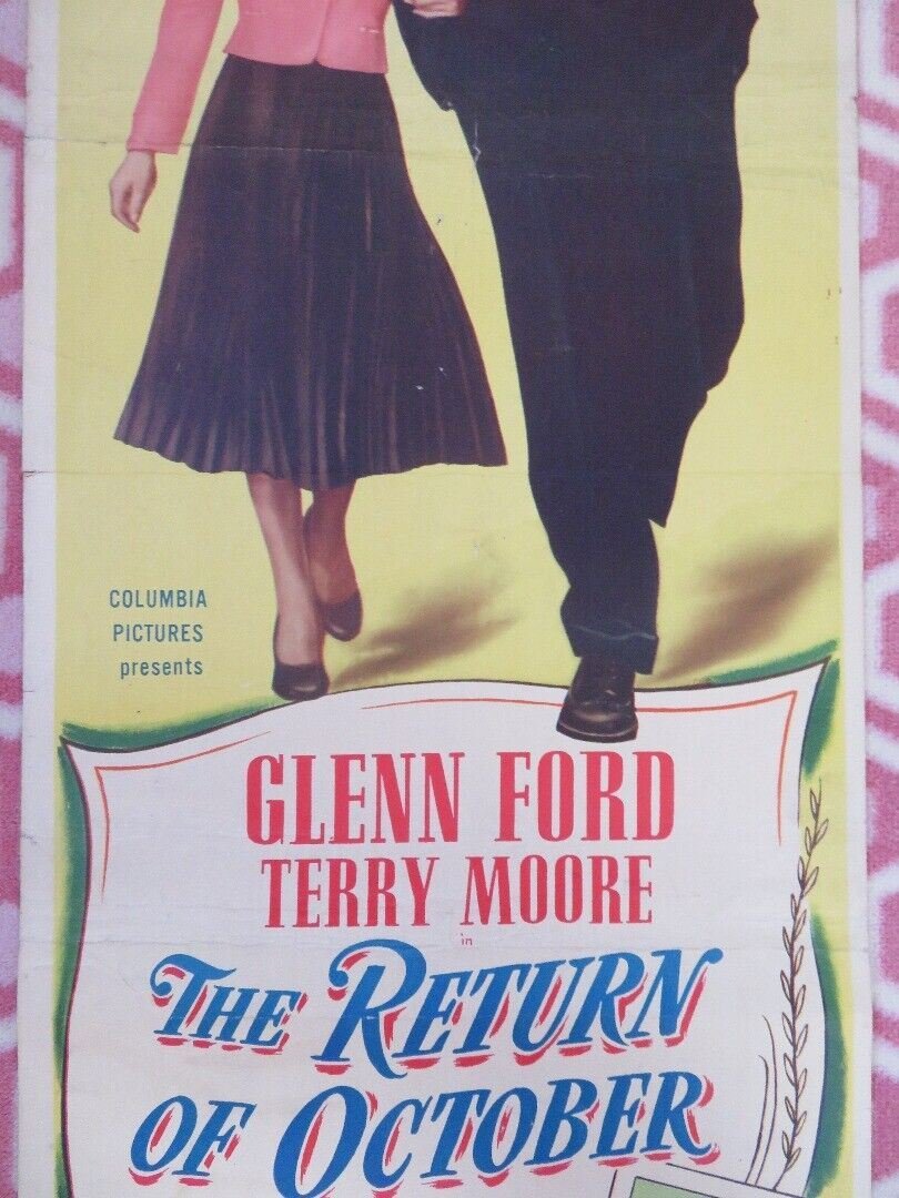 THE RETURN OF OCTOBER US INSERT (14"x 36") POSTER GLENN FORD TERRY MOORE 1948 Rendezvous Cinema Movie posters