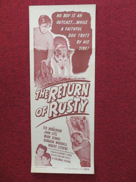 THE RETURN OF RUSTY US INSERT (14"x 36") POSTER TED DONALDSON 1946 Movie posters