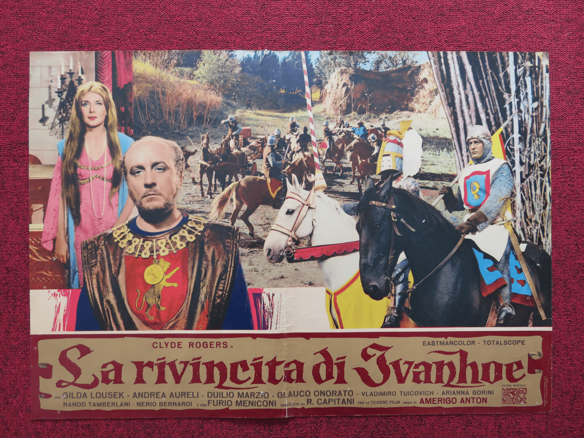 THE REVENGE OF IVANHOE ITALIAN FOTOBUSTA POSTER CLYDE ROGERS GILDA LOUSEK 1965 Rendezvous Cinema Movie posters