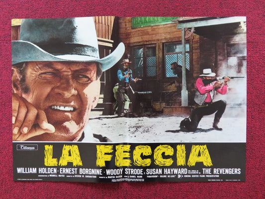 THE REVENGERS - B ITALIAN FOTOBUSTA POSTER WILLIAM HOLDEN ERNEST BORNINE 1972 Rendezvous Cinema Movie posters