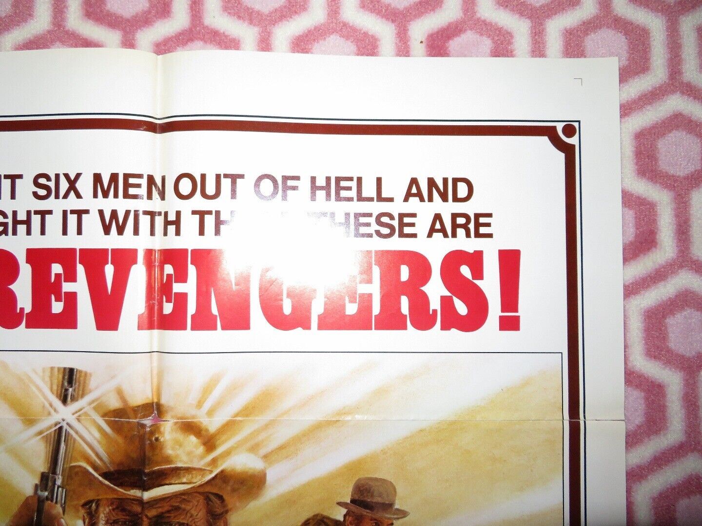 THE REVENGERS FOLDED US ONE SHEET POSTER WILLIAM HOLDEN ERNEST BORGNINE 1972 Movie posters