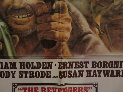 THE REVENGERS FOLDED US ONE SHEET POSTER WILLIAM HOLDEN ERNEST BORGNINE 1972 Movie posters