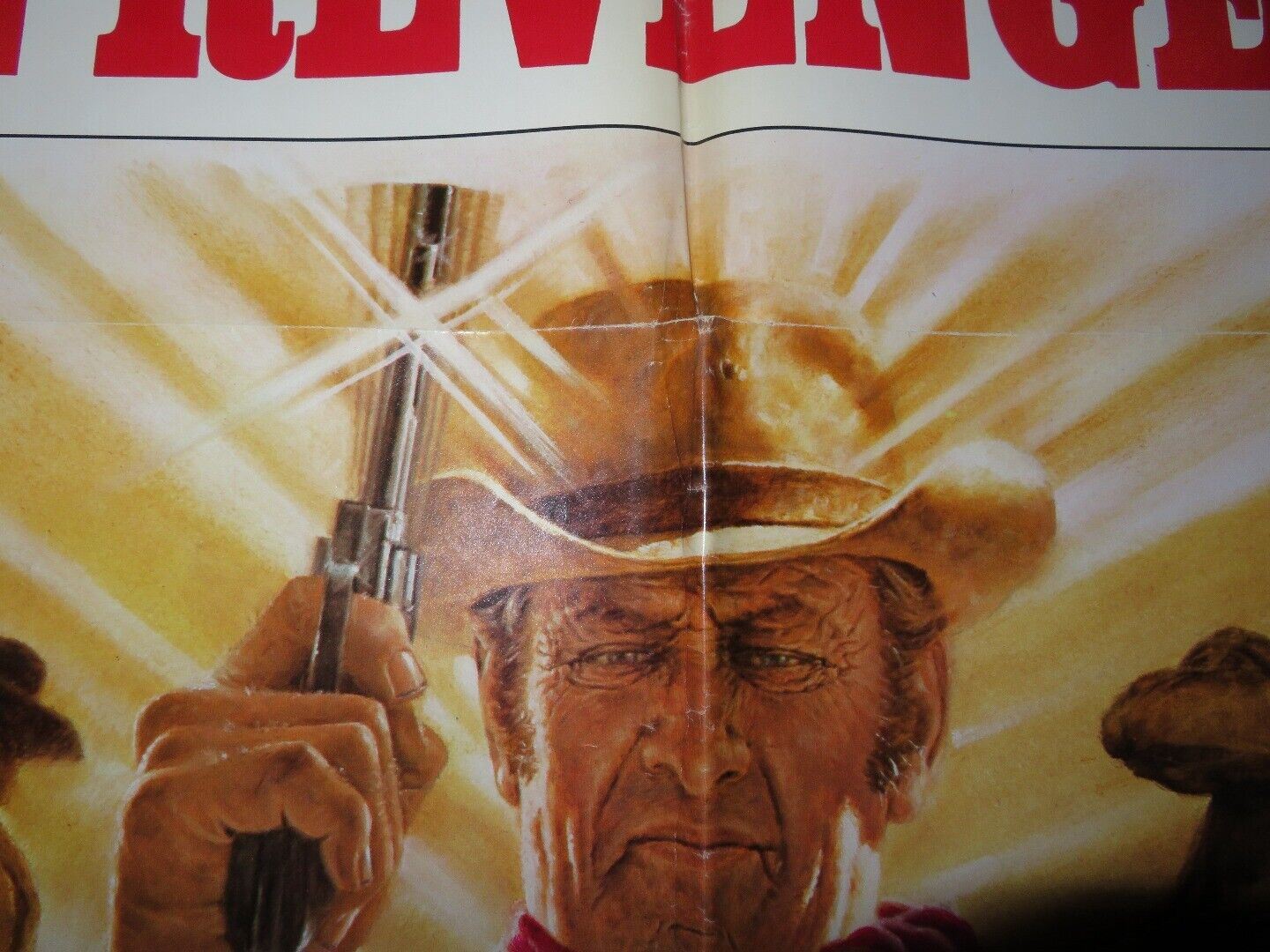 THE REVENGERS FOLDED US ONE SHEET POSTER WILLIAM HOLDEN ERNEST BORGNINE 1972 Movie posters