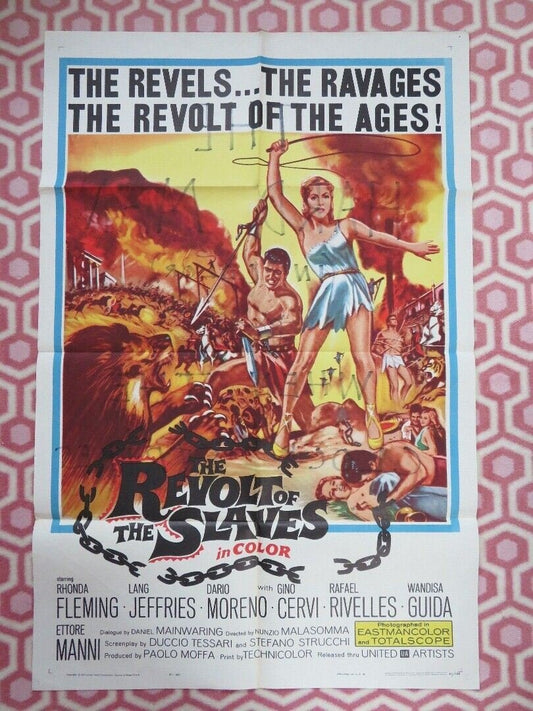 THE REVOLT OF SLAVES US ONE SHEET POSTER RHONDA FLEMING LANG JEFFRIES 1961 - Rendezvous Cinema
