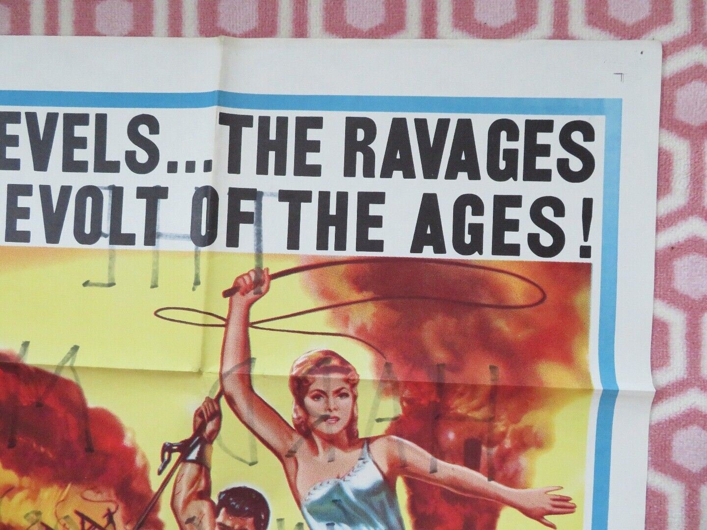 THE REVOLT OF SLAVES US ONE SHEET POSTER RHONDA FLEMING LANG JEFFRIES 1961 - Rendezvous Cinema