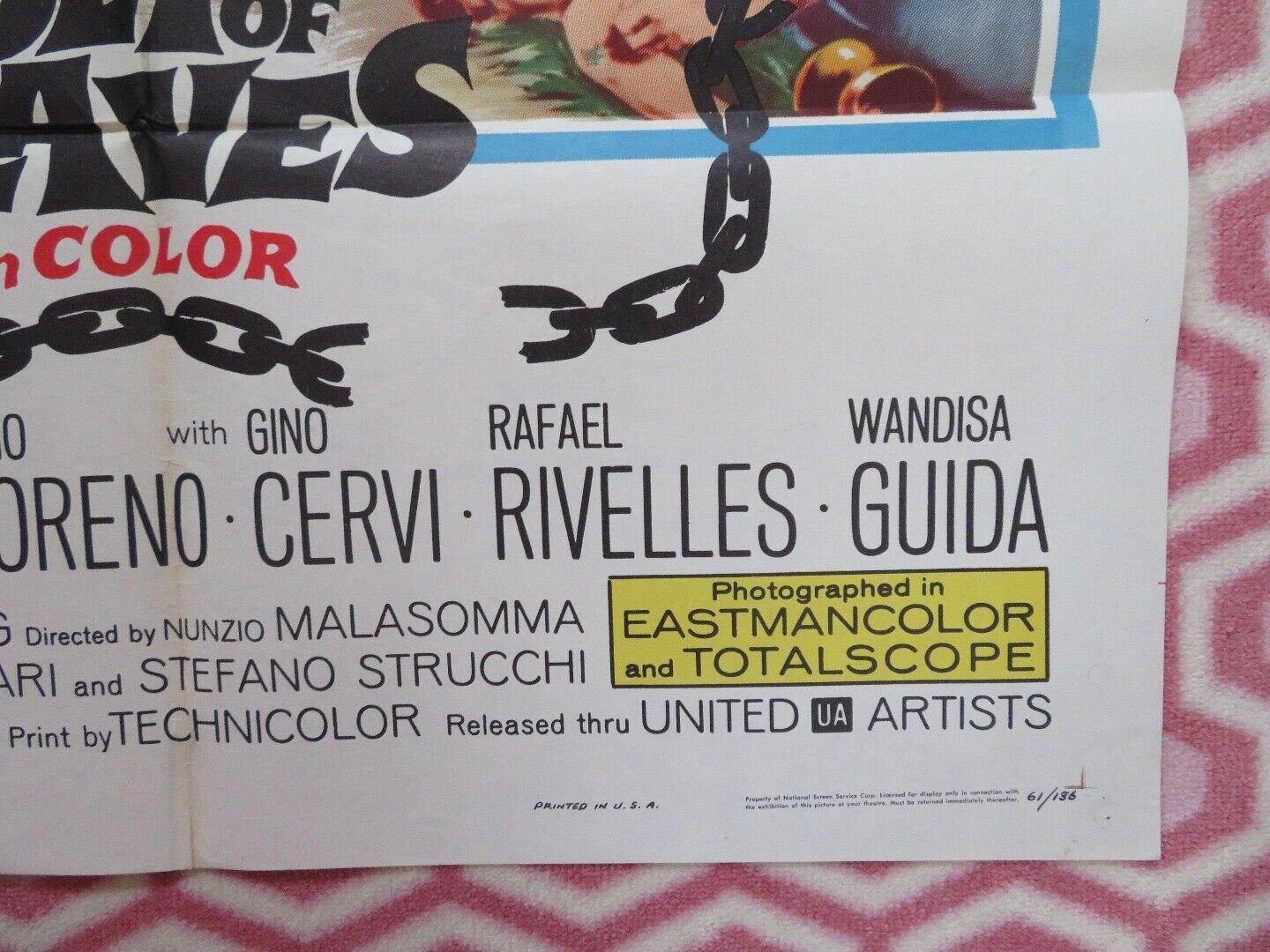 THE REVOLT OF SLAVES US ONE SHEET POSTER RHONDA FLEMING LANG JEFFRIES 1961 - Rendezvous Cinema