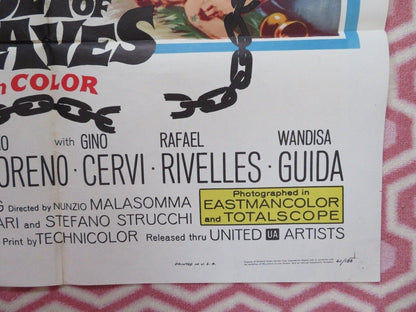 THE REVOLT OF SLAVES US ONE SHEET POSTER RHONDA FLEMING LANG JEFFRIES 1961 - Rendezvous Cinema