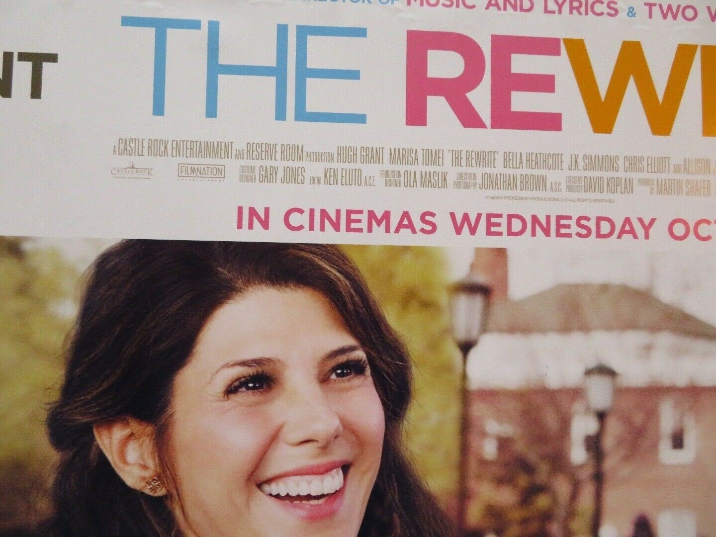 THE REWRITE QUAD (30"x 40") ROLLED POSTER HUGH GRANT MARISA TOMEI 2014 Movie posters