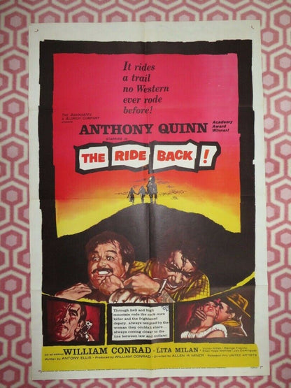 THE RIDE BACK FOLDED US ONE SHEET POSTER ANTHONY QUINN 1957 Movie posters