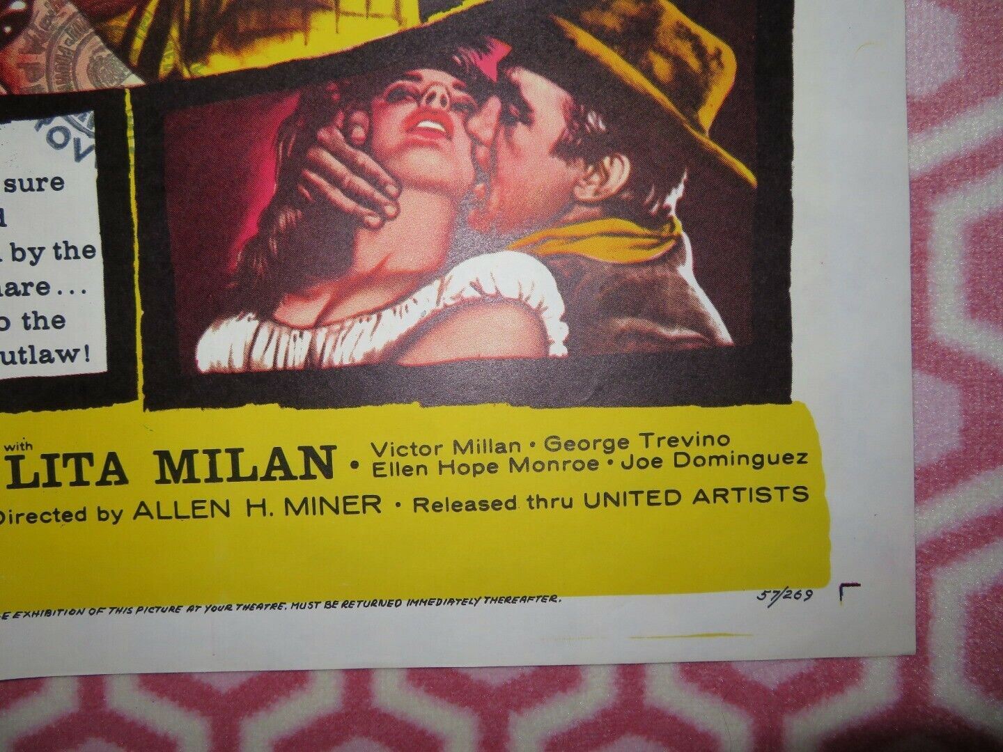 THE RIDE BACK FOLDED US ONE SHEET POSTER ANTHONY QUINN 1957 Movie posters