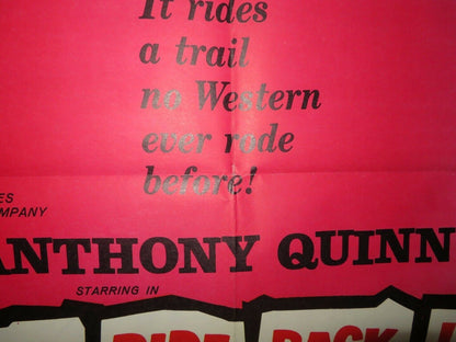 THE RIDE BACK FOLDED US ONE SHEET POSTER ANTHONY QUINN 1957 Movie posters