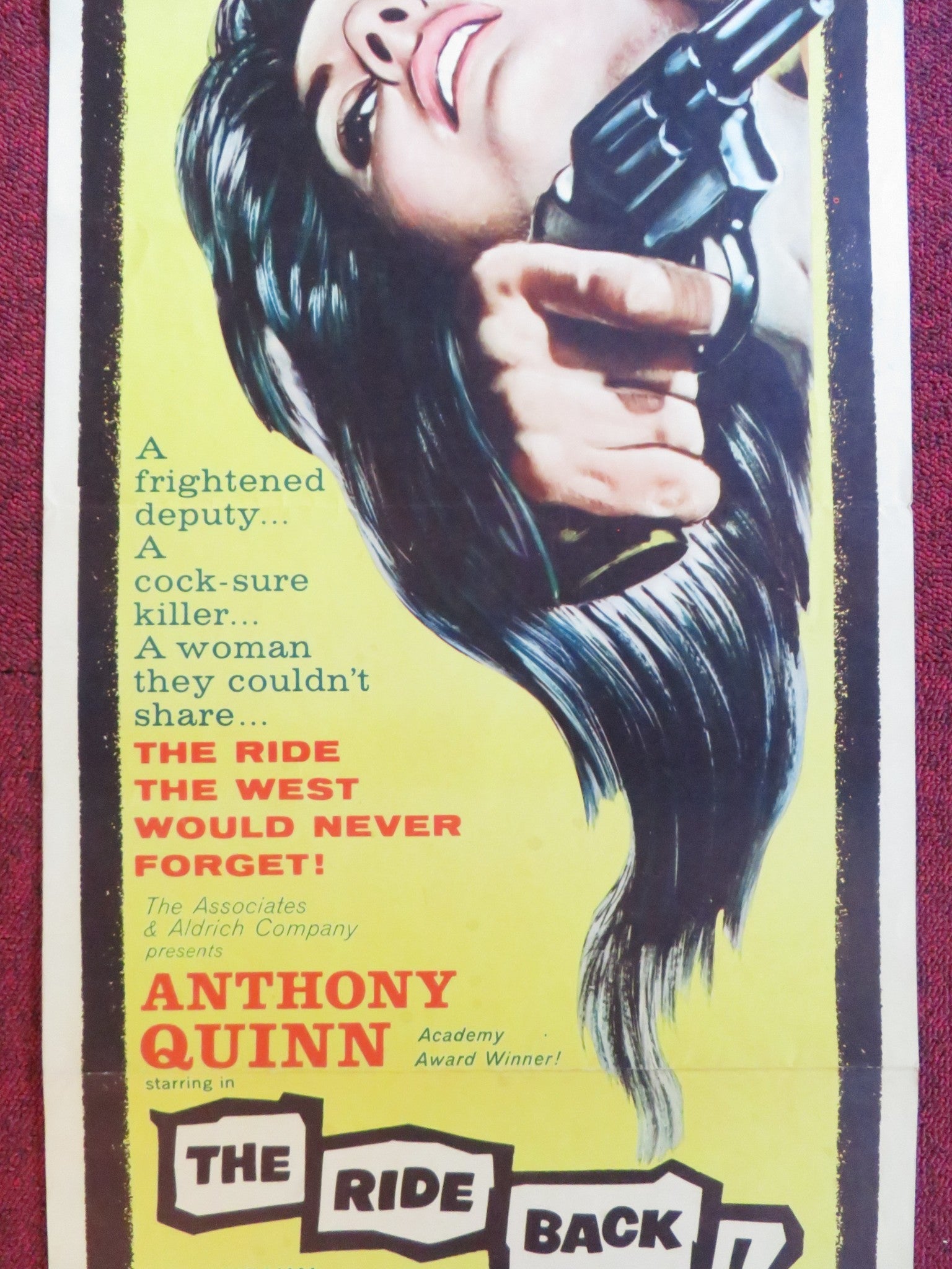 THE RIDE BACK US INSERT (14"x 36") POSTER ANTHONY QUINN WILLIAM CONRAD 1957 Rendezvous Cinema Movie posters