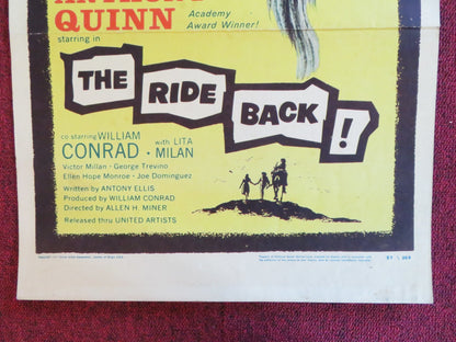 THE RIDE BACK US INSERT (14"x 36") POSTER ANTHONY QUINN WILLIAM CONRAD 1957 Rendezvous Cinema Movie posters