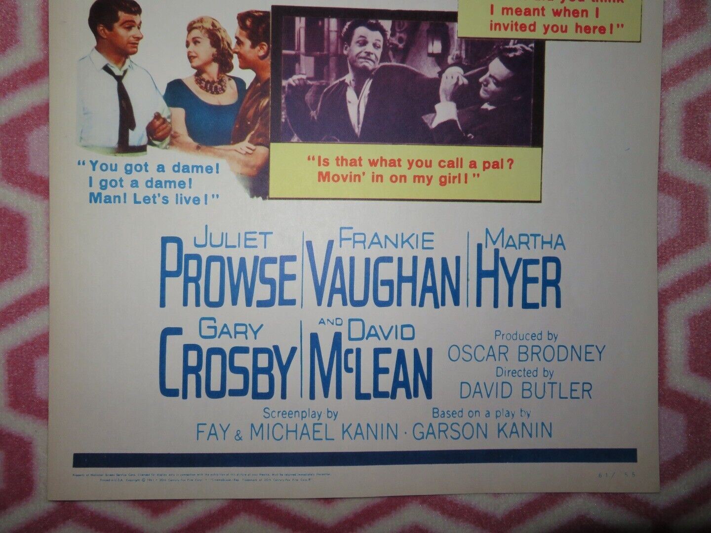 THE RIGHT APPROACH US INSERT (14"x 36") POSTER JULIET PROWSE GARY CROSBY 1961 Movie posters