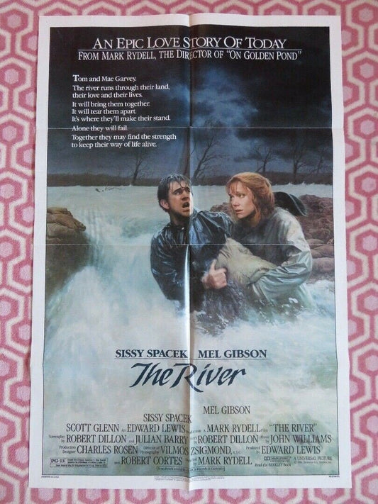 THE RIVER FOLDED US ONE SHEET POSTER MEL GIBSON SISSY SPACEK 1984 Movie posters