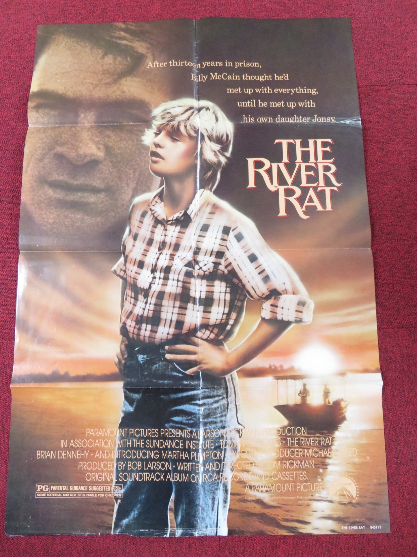 THE RIVER RAT FOLDED US ONE SHEET POSTER TOMMY LEE JONES MARTHA PLIMPTON 1984 Rendezvous Cinema Movie posters