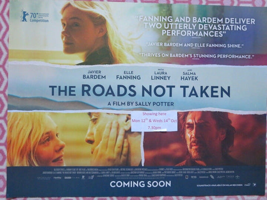 THE ROADS NOT TAKEN QUAD (30"x 40") ROLLED POSTER JAVIER BARDEM ELLE FANNING Movie posters