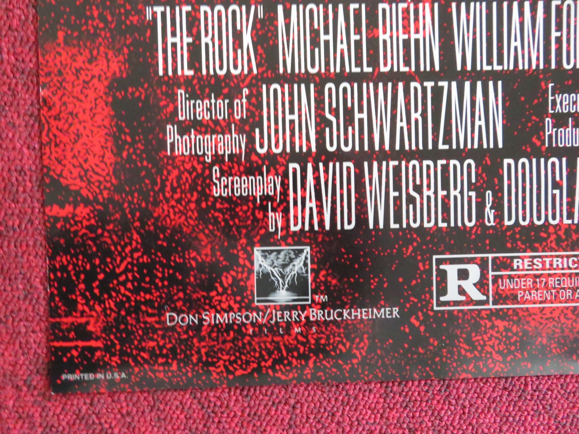 THE ROCK FOLDED US ONE SHEET POSTER SEAN CONNERY NICOLAS CAGE 1996 Rendezvous Cinema Movie posters