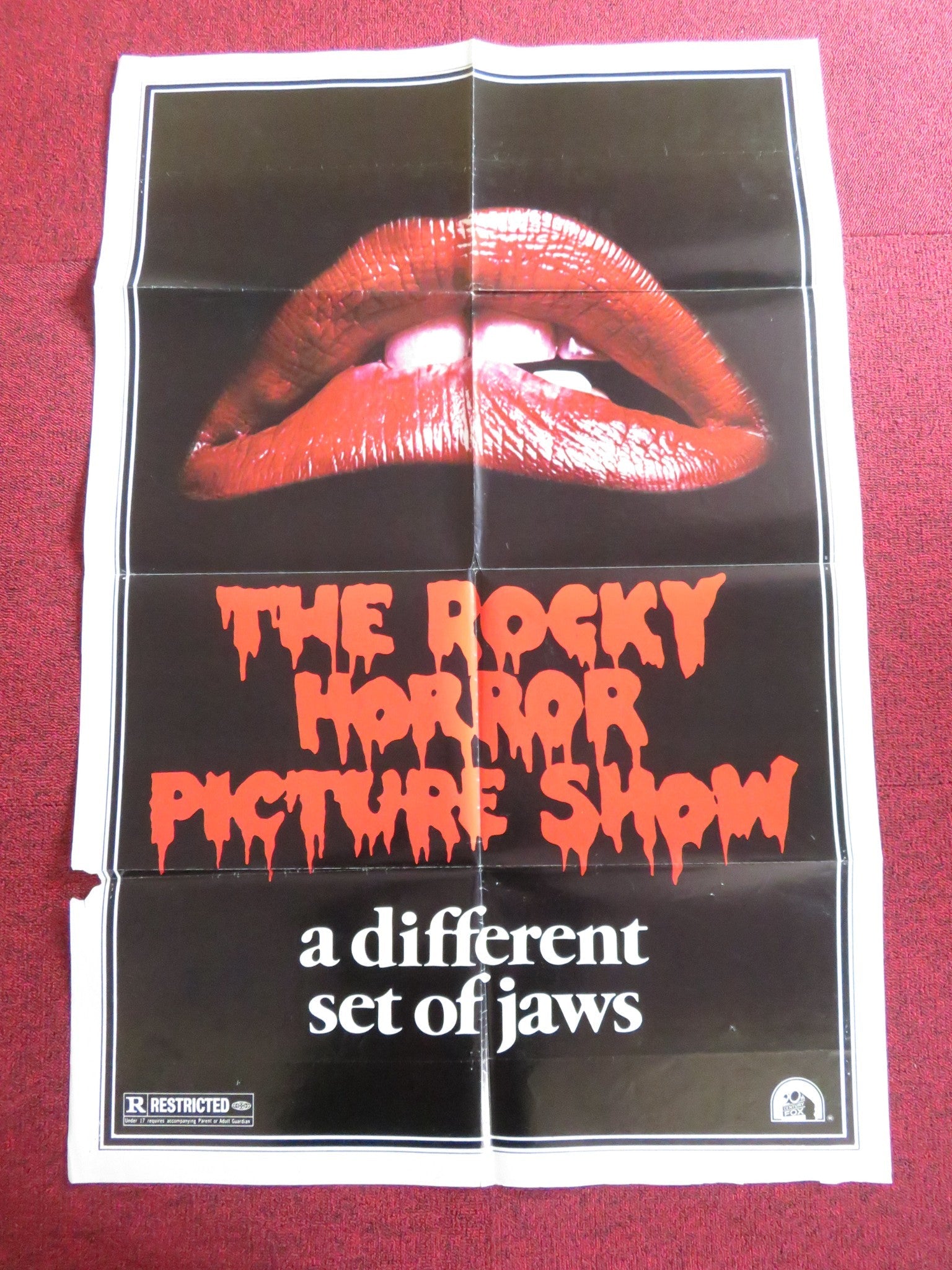 THE ROCKY HORROR PICTURE SHOW FOLDED US ONE SHEET POSTER TIM CURRY SARANDON 1975 Rendezvous Cinema Movie posters
