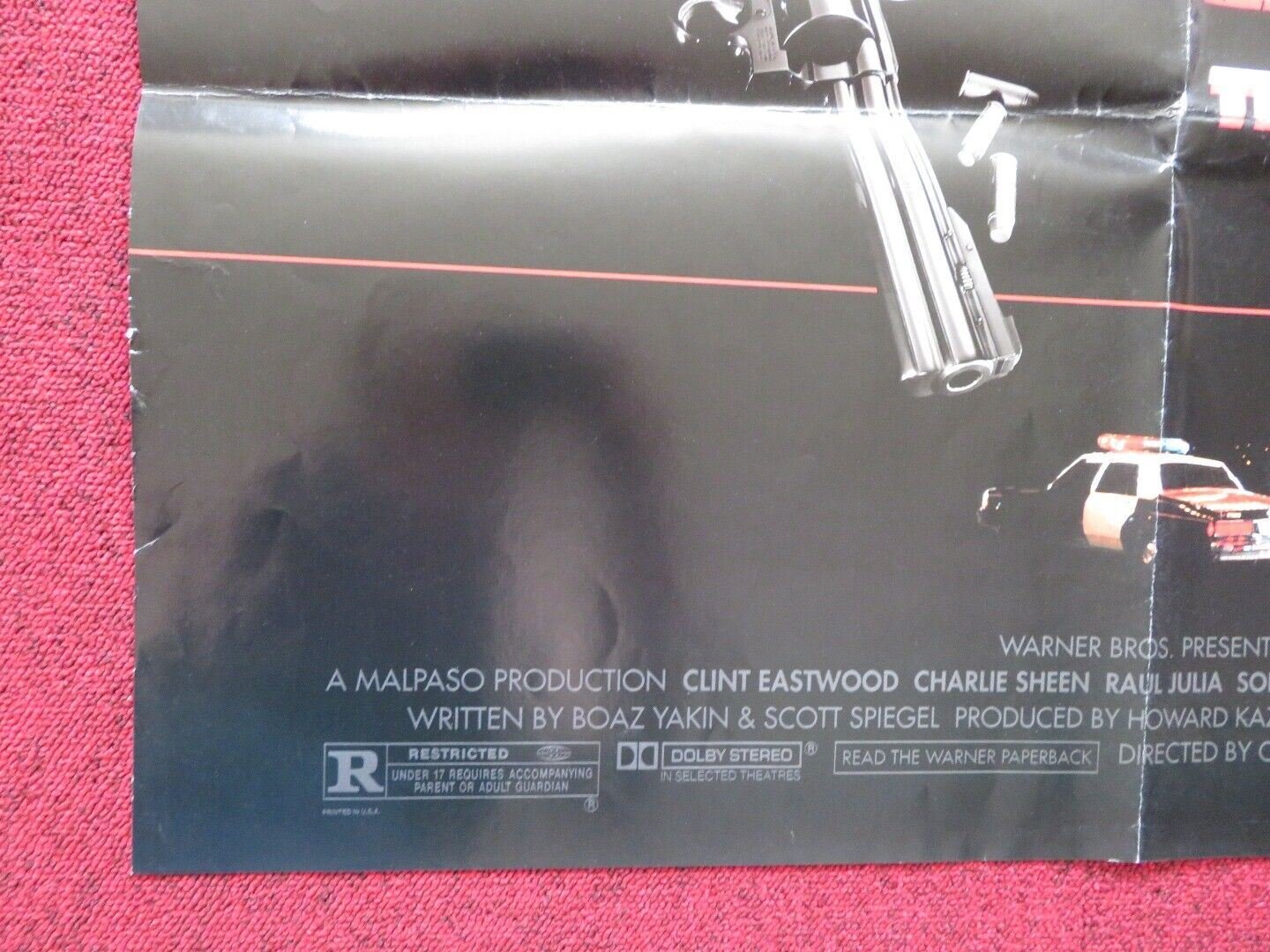 THE ROOKIE FOLDED US ONE SHEET POSTER CLINT EASTWOOD CHARLIE SHEEN 1990 Movie posters
