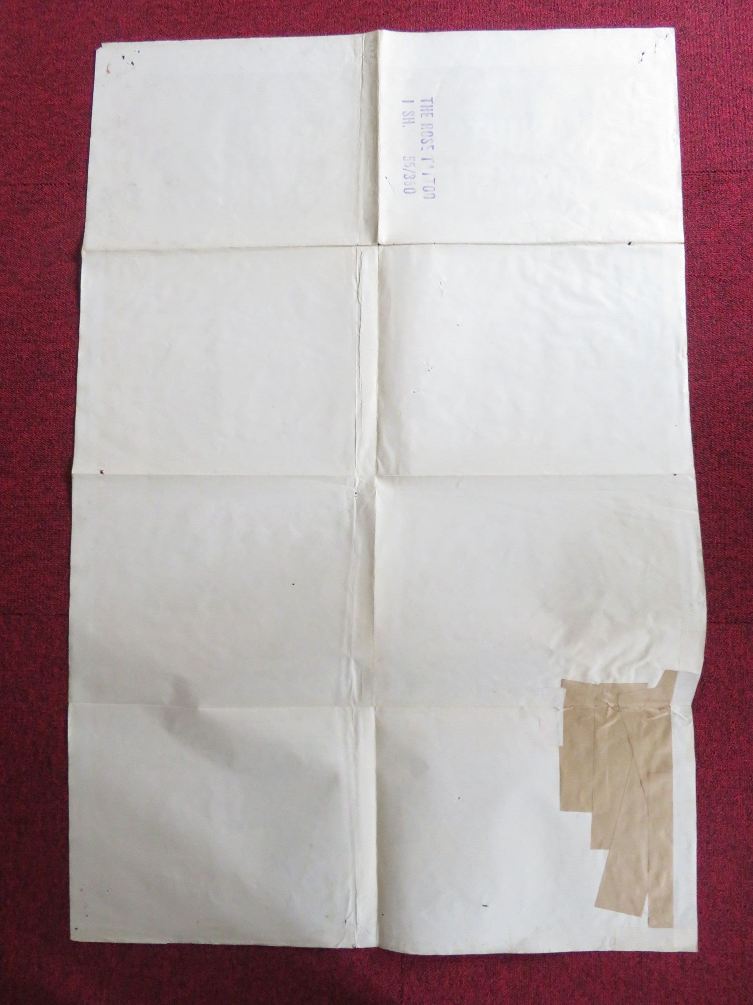 THE ROSE TATTOO FOLDED US ONE SHEET POSTER BURT LANCASTER ANNA MAGNANI 1955 Rendezvous Cinema Movie posters