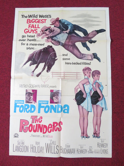 THE ROUNDERS FOLDED US ONE SHEET POSTER GLENN FORD HENRY FONDA 1965 Rendezvous Cinema Movie posters