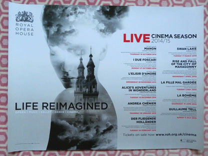 THE ROYAL OPERA HOUSE 2014/15 LIVE CINEMA SEASON QUAD (30"x 40") ROLLED POSTER Rendezvous Cinema Movie posters