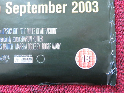 THE RULES OF ATTRACTION VHS VIDEO POSTER JAMES VAN DER BEEK JESSICA BIEL 2002 Rendezvous Cinema Movie posters