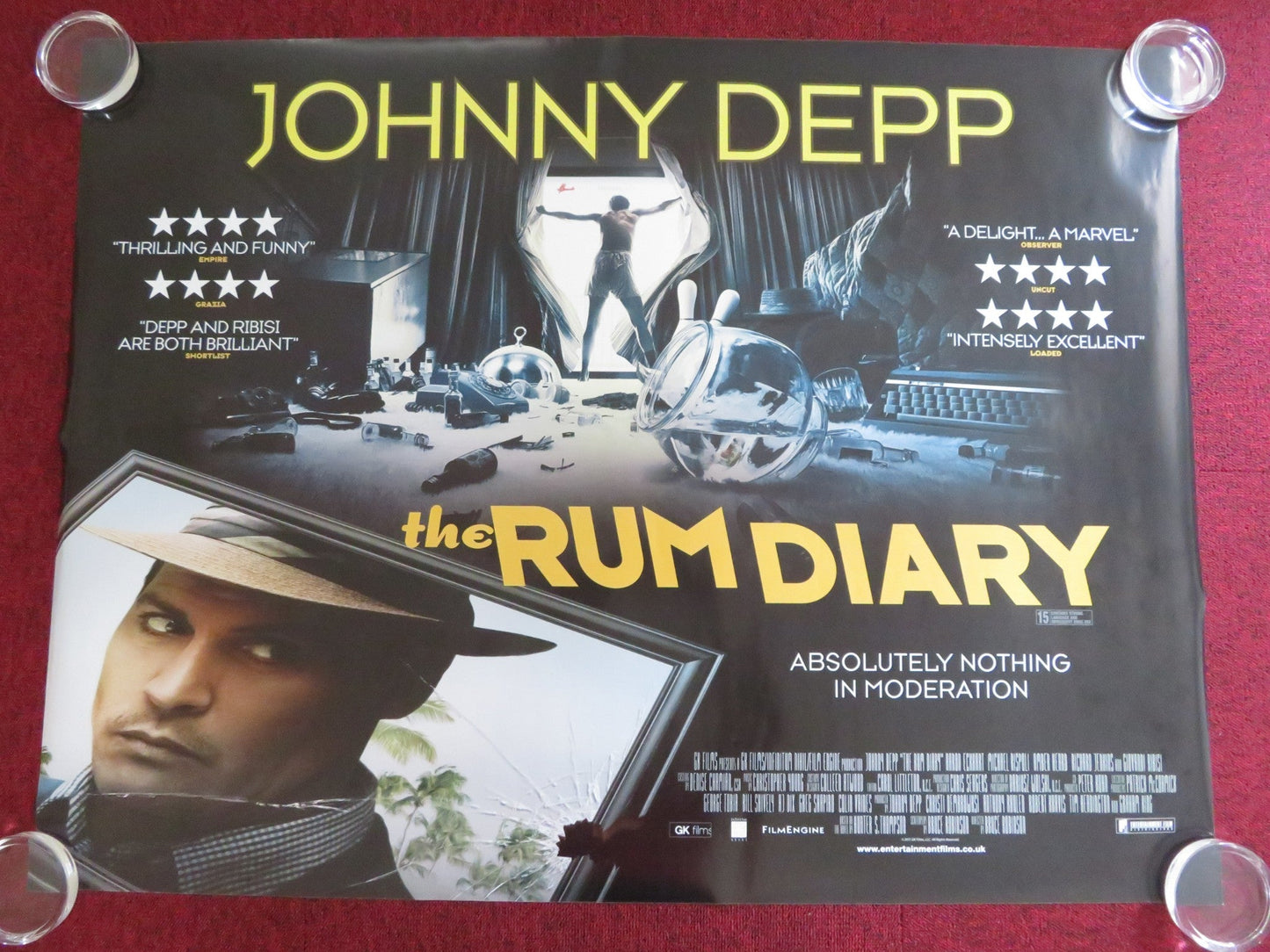 THE RUM DIARY QUAD (30"x 40") ROLLED POSTER JOHNNY DEPP AARON ECKHART 2011 Rendezvous Cinema Movie posters