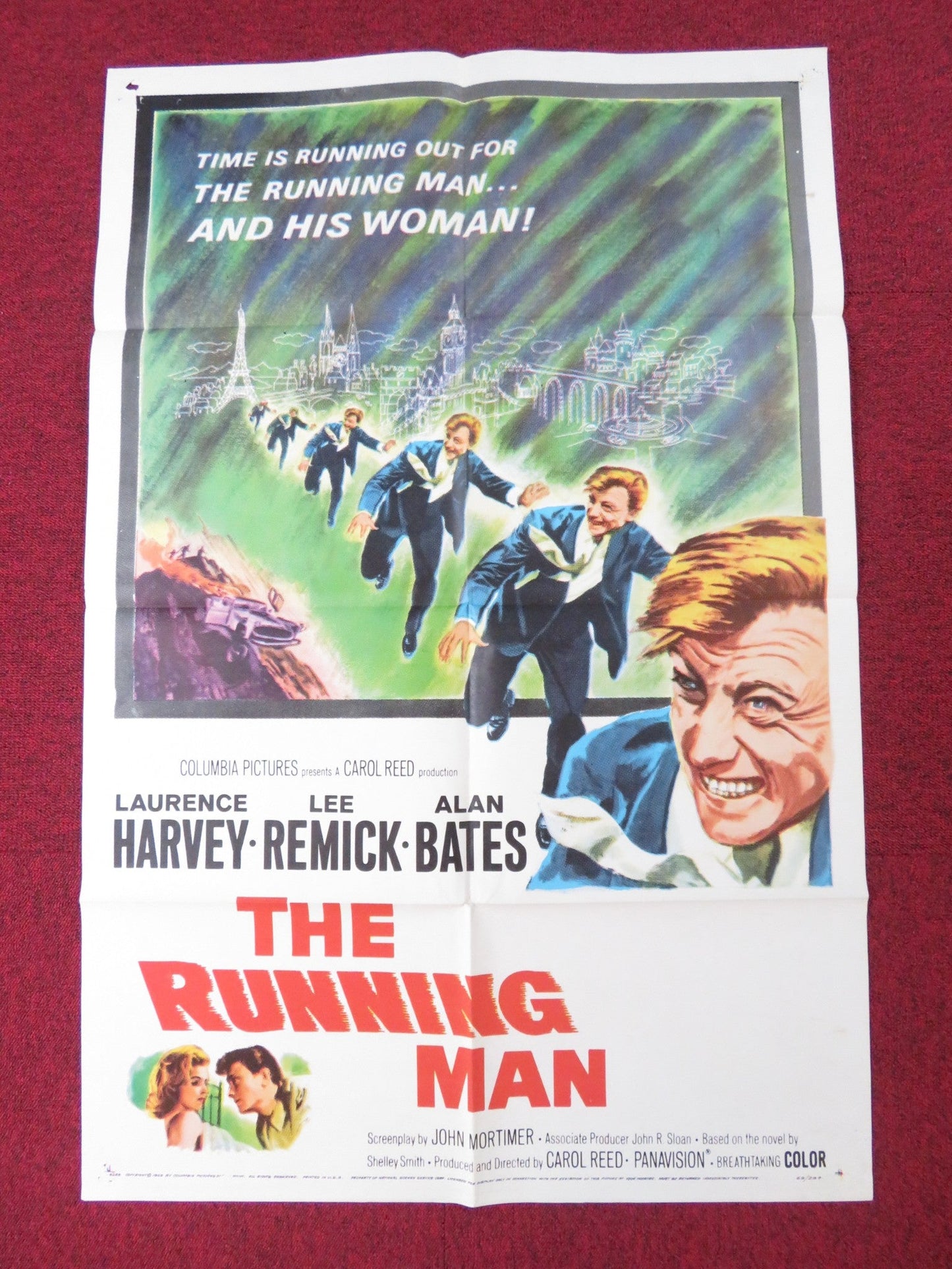 THE RUNNING MAN FOLDED US ONE SHEET POSTER LAURENCE HARVEY SARAH MILES 1963 Rendezvous Cinema Movie posters
