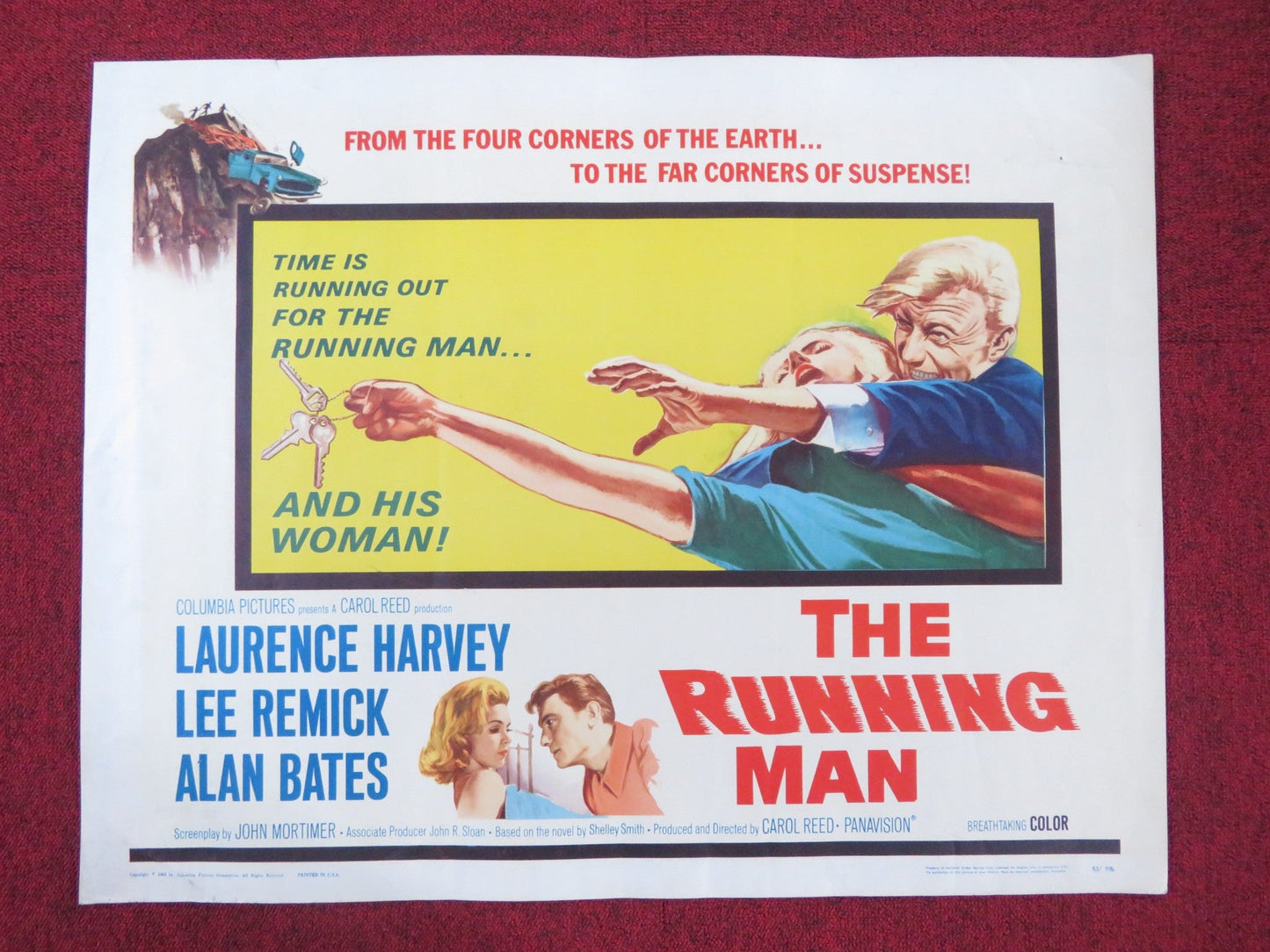 THE RUNNING MAN HALF SHEET (22"x 28") POSTER LAURENCE HARVEY LEE REMICK 1963 Rendezvous Cinema Movie posters