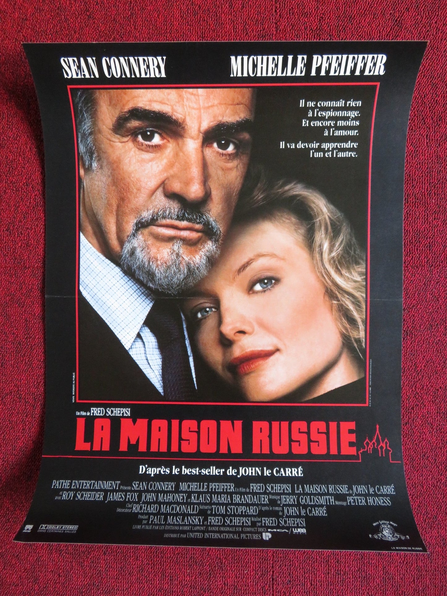 THE RUSSIA HOUSE FRENCH (15" x 20.5") POSTER SEAN CONNERY MICHELLE PFEIFFER 1990 Rendezvous Cinema Movie posters