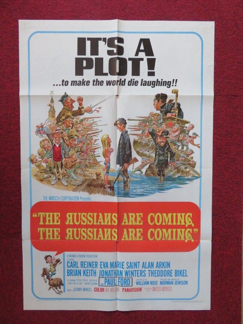 THE RUSSIANS ARE COMING FOLDED US ONE SHEET POSTER CARL REINER 1966 Movie posters