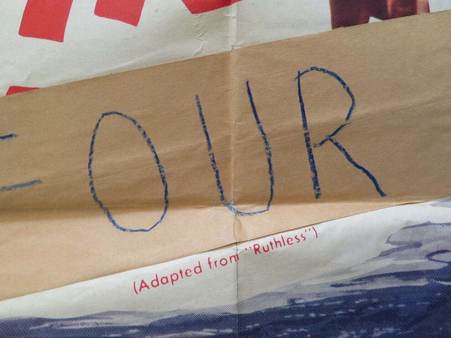 THE RUTHLESS FOUR FOLDED US ONE SHEET POSTER VAN HEFLIN GILBERT ROLAND 1968 Movie posters