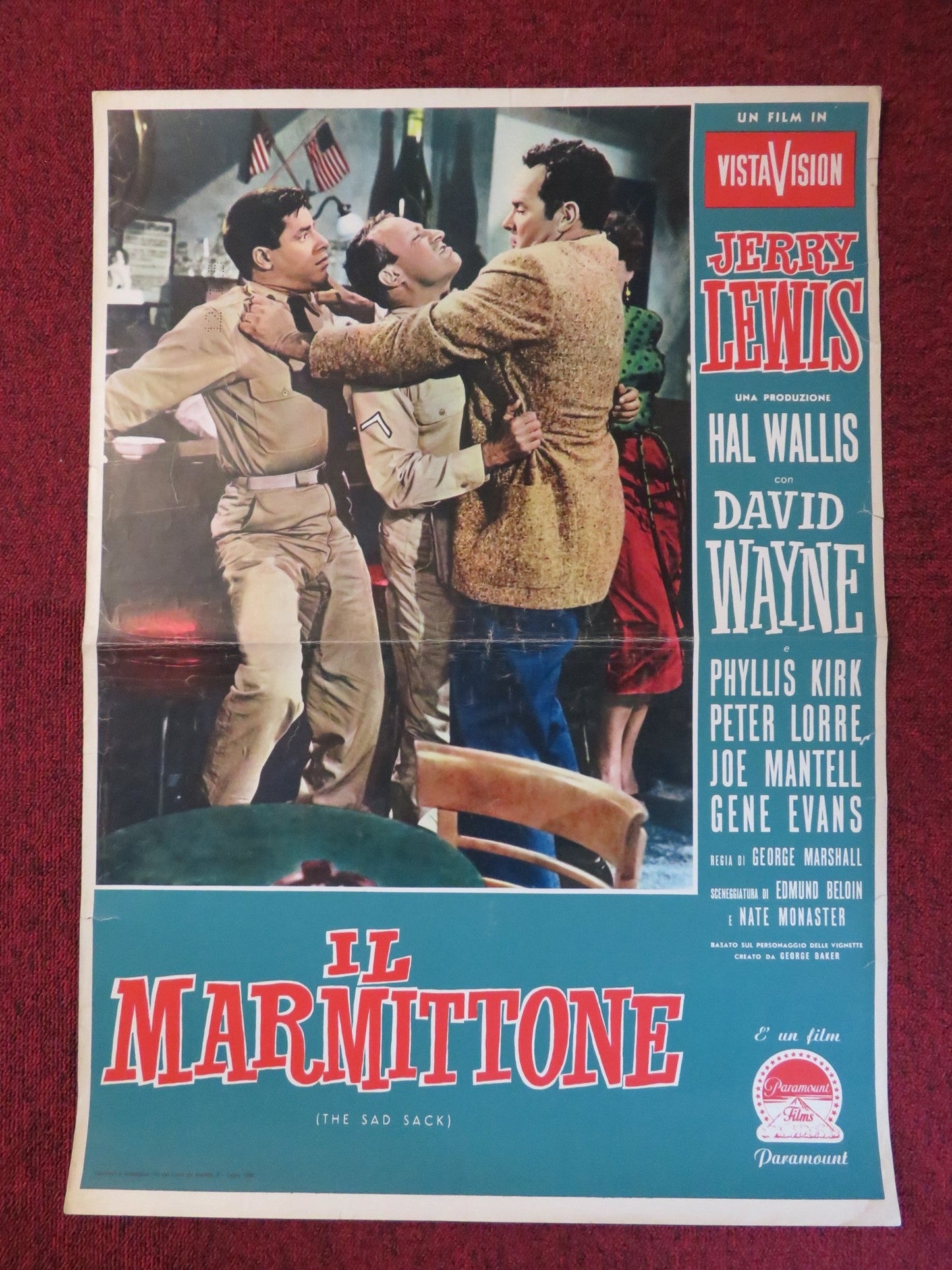 THE SAD SACK ITALIAN FOTOBUSTA POSTER JERRY LEWIS HAL WALLIS 1957 Rendezvous Cinema Movie posters