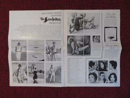 THE SANDPIPER UNCUT MGM FOLDED PRESS BOOK ELIZABETH TAYLOR RICHARD BURTON 1965 Rendezvous Cinema Movie posters