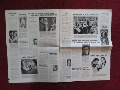 THE SCARLET COAT UNCUT M.G.M FOLDED PRESS BOOK CORNEL WILDE MICHAEL WILDING 1955 Rendezvous Cinema Movie posters