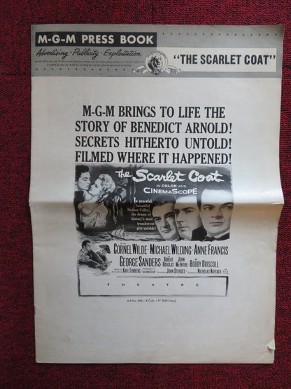 THE SCARLET COAT UNCUT M.G.M FOLDED PRESS BOOK CORNEL WILDE MICHAEL WILDING 1955 Rendezvous Cinema Movie posters
