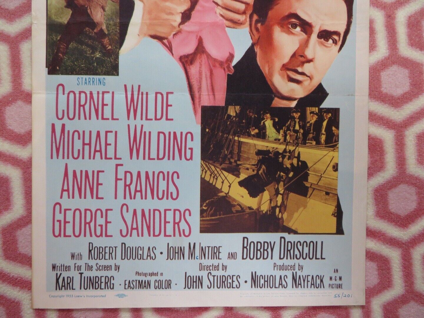 THE SCARLET COAT US INSERT (14"x 36") POSTER CORNEL WILDE MICHAEL WILDING 1955 - Rendezvous Cinema