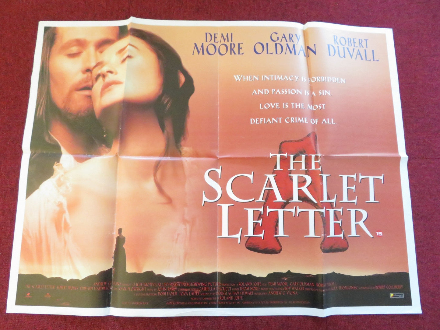 THE SCARLET LETTER UK QUAD POSTER FOLDED DEMI MOORE GARY OLDMAN 1995 Rendezvous Cinema Movie posters
