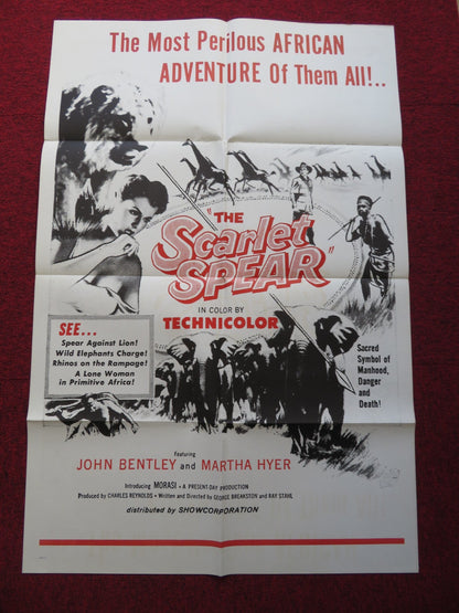 THE SCARLET SPEAR FOLDED US ONE SHEET POSTER JOHN BENTLEY MARTHA HYER 1954 Rendezvous Cinema Movie posters