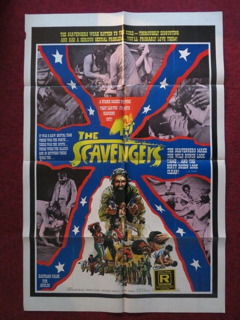 THE SCAVENGERS FOLDED US ONE SHEET POSTER VINCE EDWARDS CAROL OHMART 1959 Movie posters