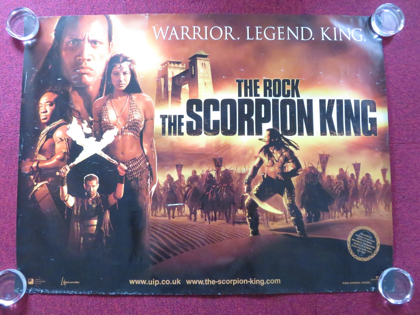 THE SCORPION KING UK QUAD ROLLED POSTER DWAYNE JOHNSON STEVEN BRAND 2002 Rendezvous Cinema Movie posters